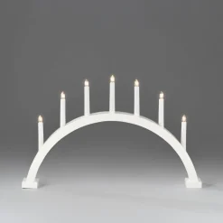 Adventsstaker>Konstsmide Adventsstake 7 armet buet - Hvit