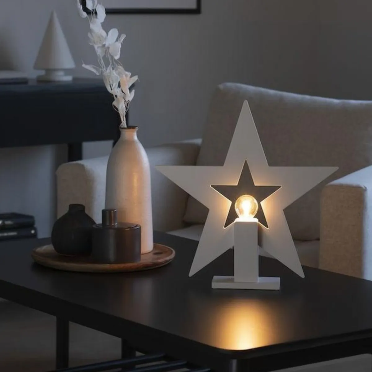 Adventsstjerner>Konstsmide Adventsstjerne på fot 35 cm