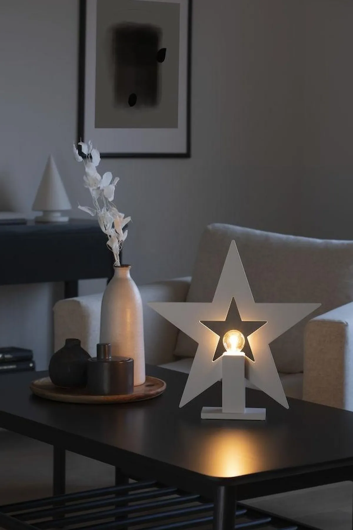 Adventsstjerner>Konstsmide Adventsstjerne på fot 35 cm