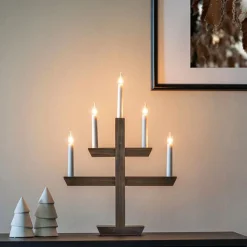 Adventsstaker>Konstsmide Adventstake 5 armet Brun