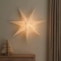 Adventsstjerner>Konstsmide Adventstjerne 80 cm med broderi Hvit