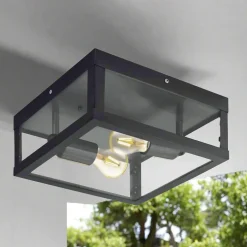 Taklamper Ute|Utendørs Downlights>Eglo Alamonte utendørs taklampe IP44 - Svart