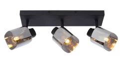 Kjøkkenbelysning Tak|Spotter & Skinner>Lucide Alion taklampe 3 - Røykfarget/Svart Svart / Røyk