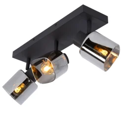 Kjøkkenbelysning Tak|Spotter & Skinner>Lucide Alion taklampe 3 - Røykfarget/Svart Svart / Røyk