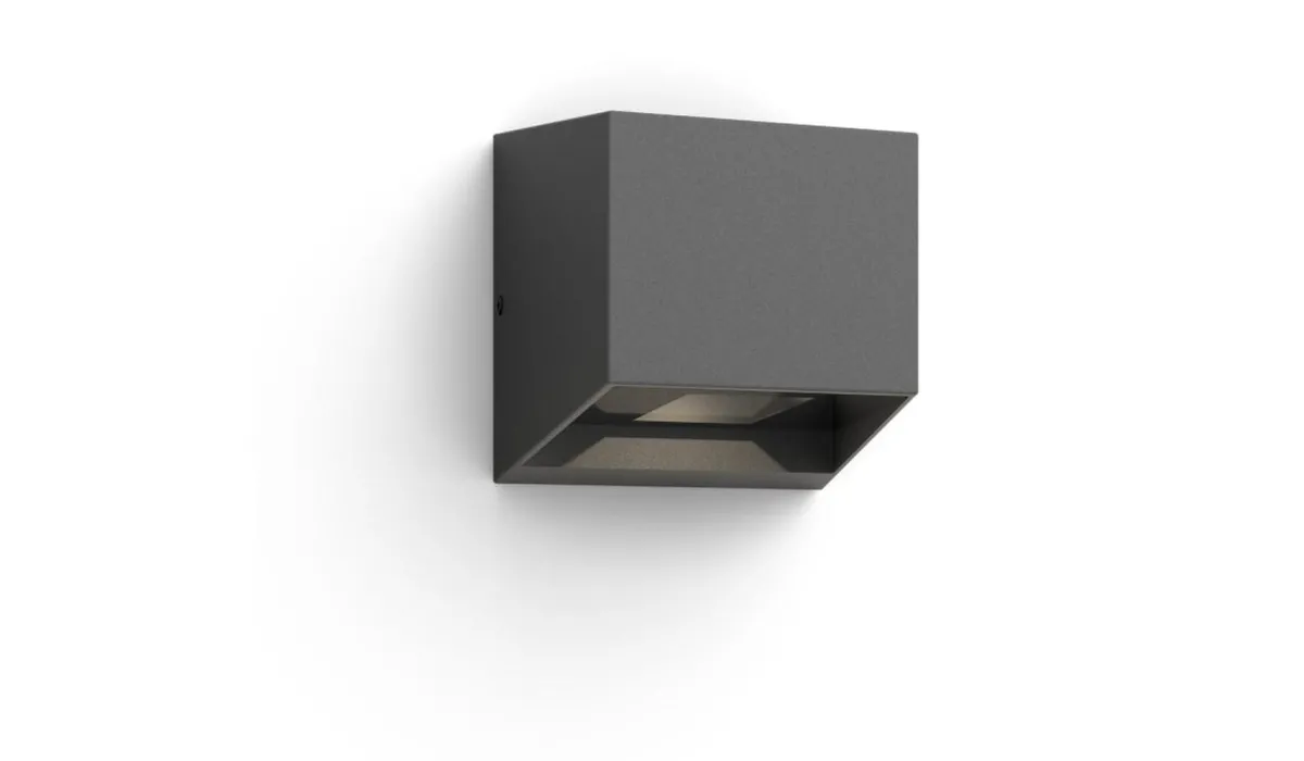 Utelamper Med Opp/Ned Lys>Philips Alix vegglampe opp/ned utendørs IP44 4,3W 2700 Kelvin Antrasitt