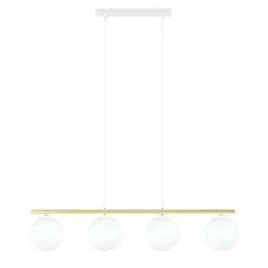 Kjøkkenbelysning Tak|Takpendler>Emibig Allora takpendel 4-lys - Hvit/Opal/Gullfarget Hvit / Opal / Gull