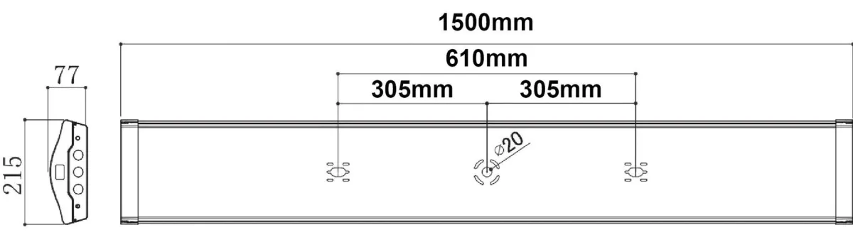 Lysarmaturer & Led Panel>NorDesign Arco takarmatur 150 cm tri-color CS 50W 3000/4000/5000K IP20 - Hvit