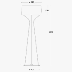 Interiørlamper Gulv>Örsjö Aria gulvlampe - Hvit/Rustfritt stål Stål / Hvit