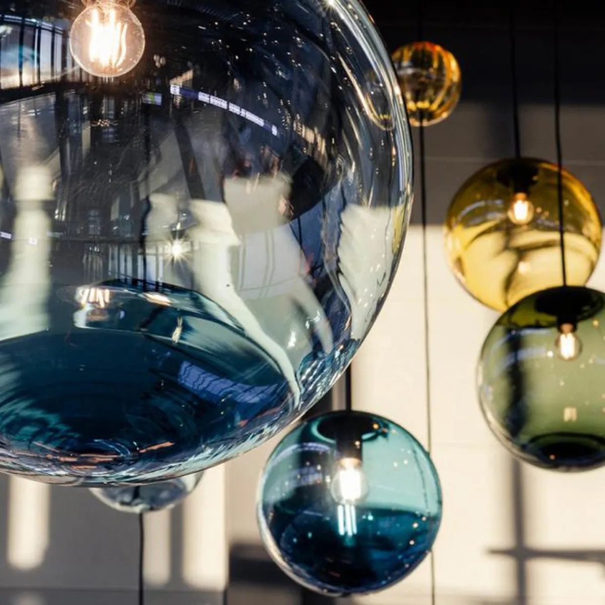 Kjøkkenbelysning Tak|Takpendler>Hadeland Glassverk Arkivlampe 4014 40 cm - - Sort Blå