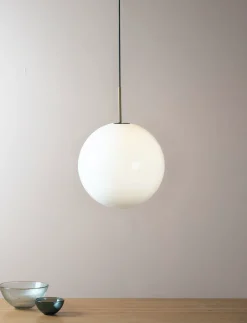 Kjøkkenbelysning Tak|Takpendler>Hadeland Glassverk Arkivlampe 4014 30 cm - Hvit - Stål Opal / Stål