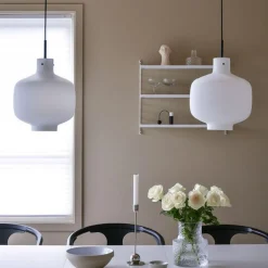 Kjøkkenbelysning Tak|Takpendler>Hadeland Glassverk Arkivlampe 4180 - Large - Matt - Matt Sort Hvit