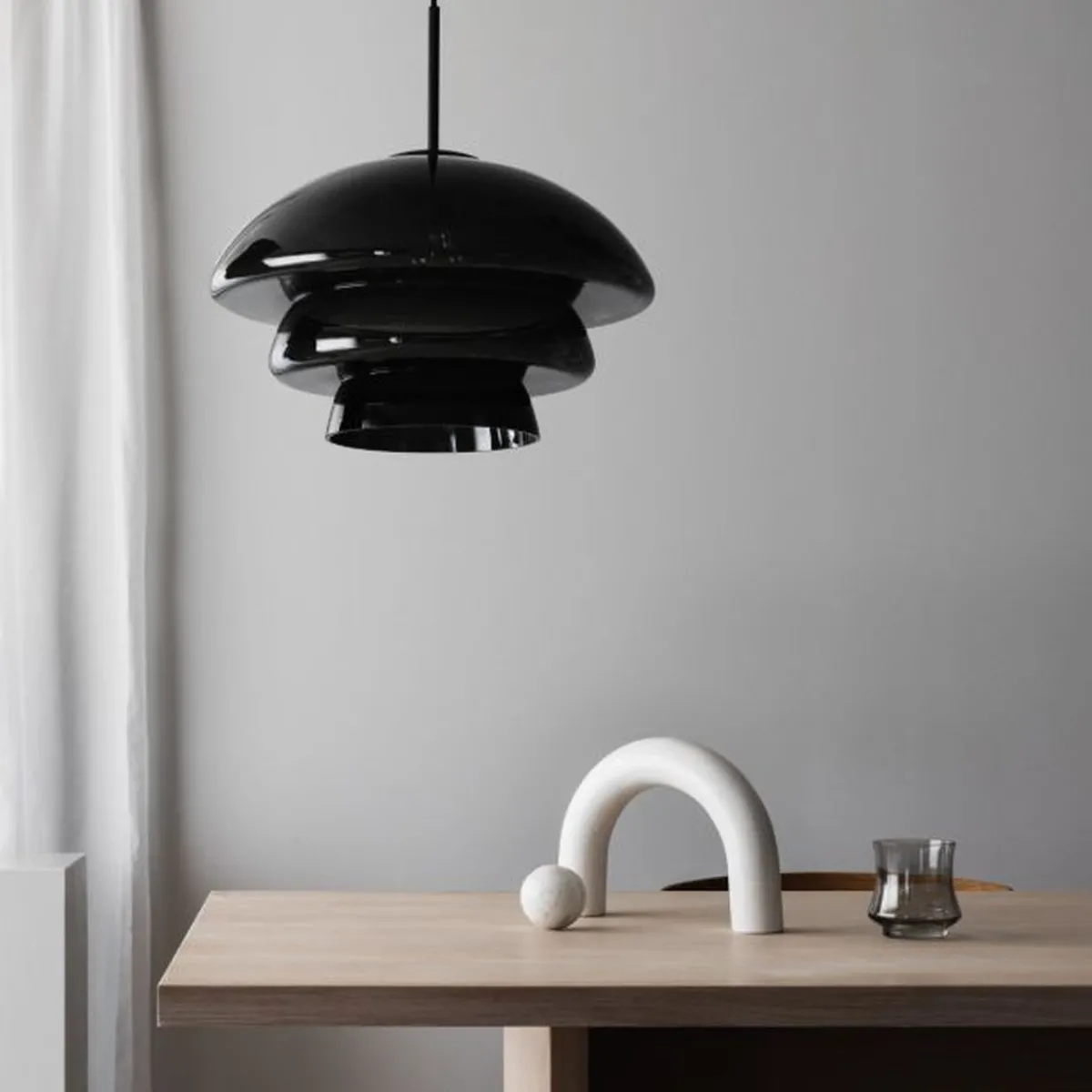 Kjøkkenbelysning Tak|Takpendler>Hadeland Glassverk Arkivlampe 4006 Large - - Matt Sort Grå