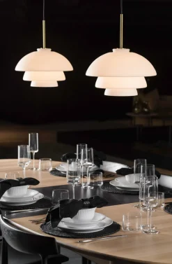 Kjøkkenbelysning Tak|Takpendler>Hadeland Glassverk Arkivlampe 4006 Large - Matt Hvit - Messing Matt Hvit / Messing