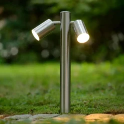 Pullert>Lucide Arne pullert utendørs 2 arm IP44 GU10 50 cm - Satin Krom