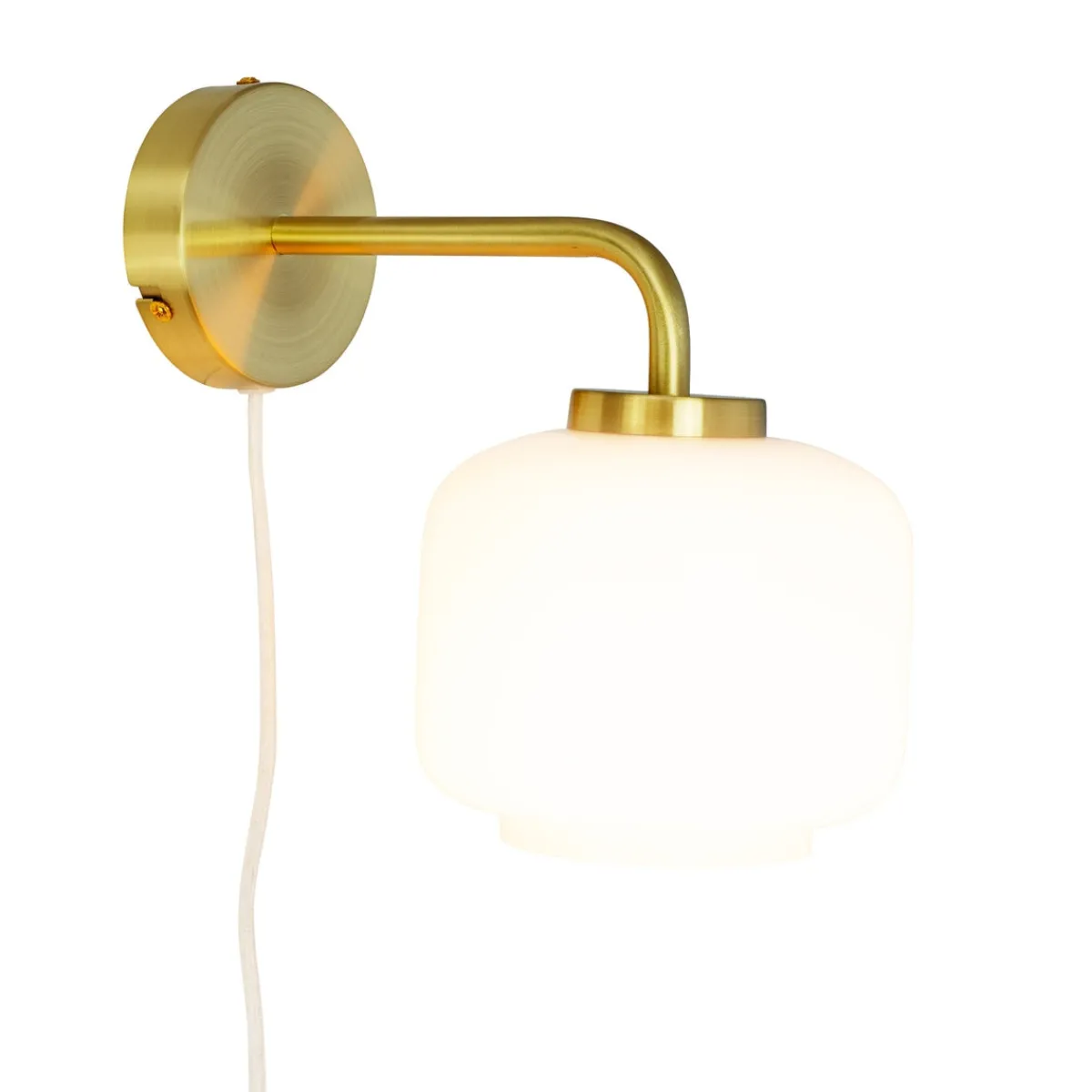 Interiørlamper>Dyberg Larsen Arp vegglampe - Opal/Messingfarget