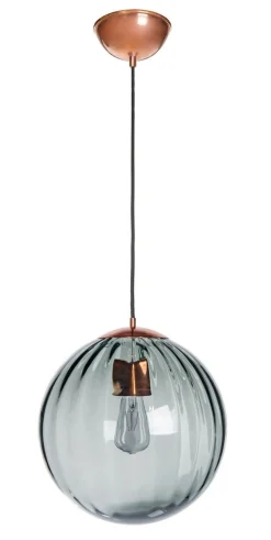 Takpendler|Kjøkkenbelysning Tak>NorDesign Arran takpendel 30 cm - /Gråfarget glass Kobber