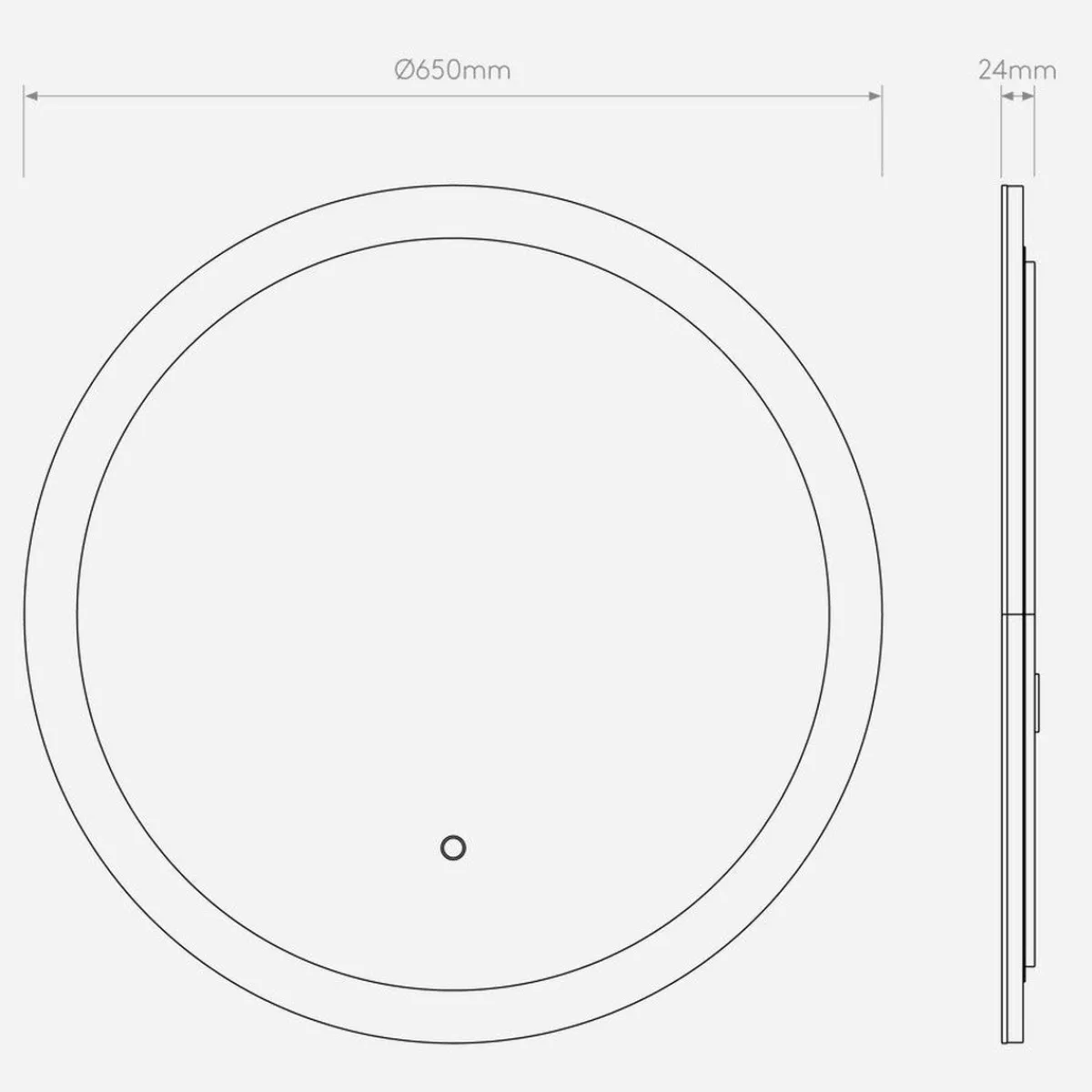 Baderomsbelysning Vegg>Astro Lighting Ascot 650 rundt speil for baderom IP44 27W Led 2700-6000 Kelvin Opal