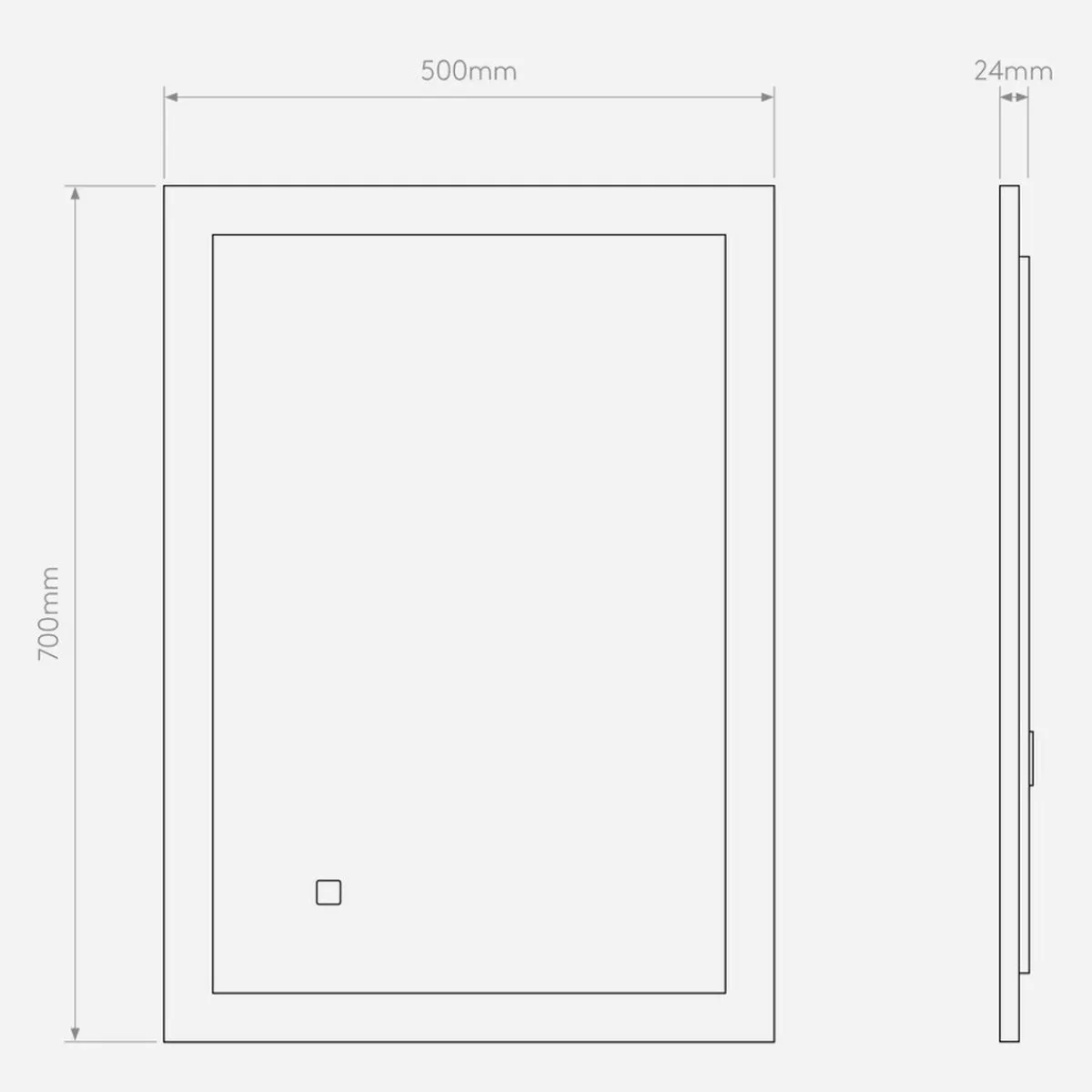 Baderomsbelysning Vegg>Astro Lighting Ascot 700 speil for baderom IP44 28,9W Led 2700-6000 Kelvin 70x50 cm Opal