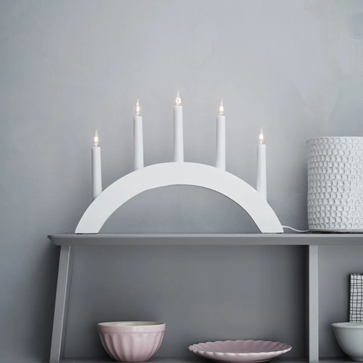 Adventsstaker>Marksløjd Atle adventsstake 5 Hvit