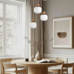 Kjøkkenbelysning Tak|Takpendler>TK Lighting Ballo takpendel 3-lys Hvit / Trefarget