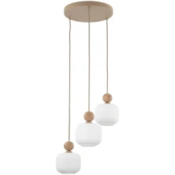 Kjøkkenbelysning Tak|Takpendler>TK Lighting Ballo takpendel 3-lys Hvit / Trefarget