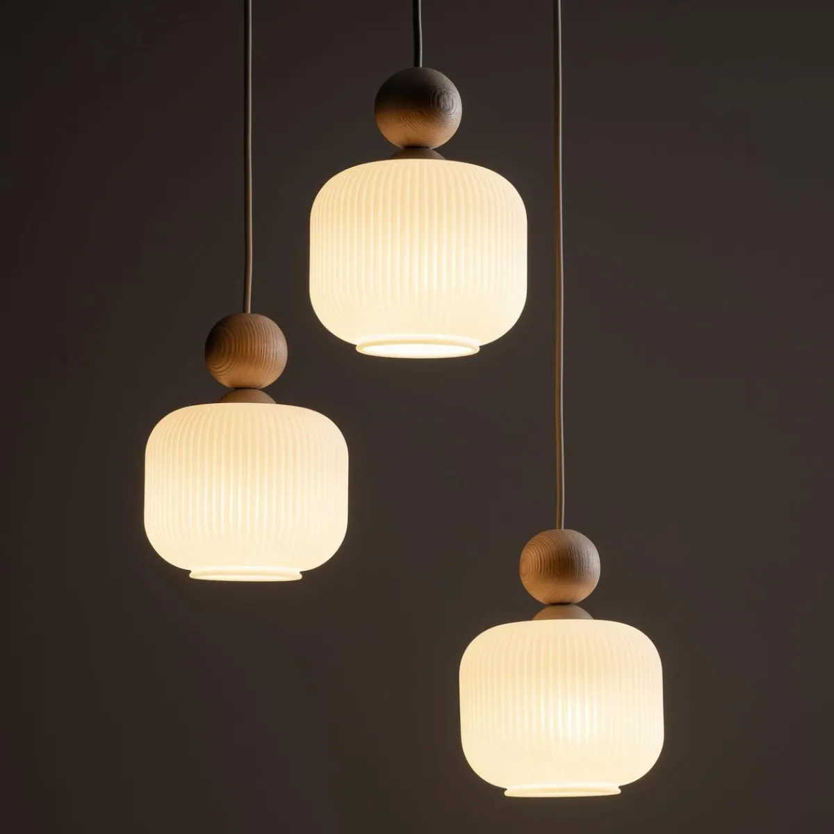 Kjøkkenbelysning Tak|Takpendler>TK Lighting Ballo takpendel 3-lys Hvit / Trefarget