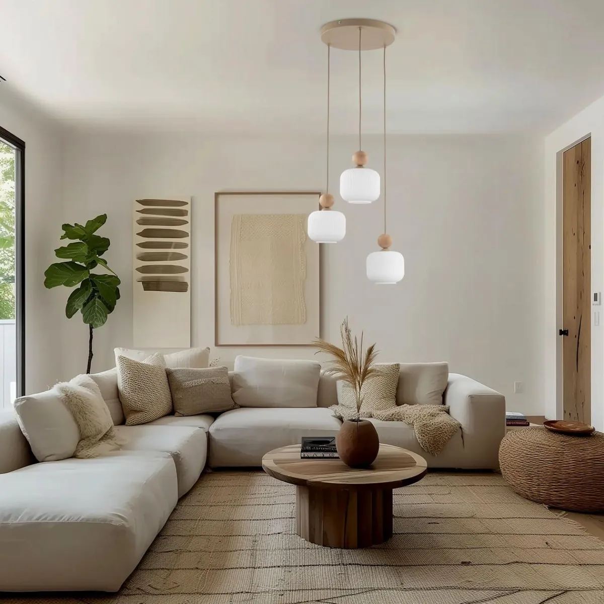 Kjøkkenbelysning Tak|Takpendler>TK Lighting Ballo takpendel 3-lys Hvit / Trefarget