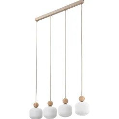 Kjøkkenbelysning Tak|Takpendler>TK Lighting Ballo takpendel 4-lys Hvit / Trefarget