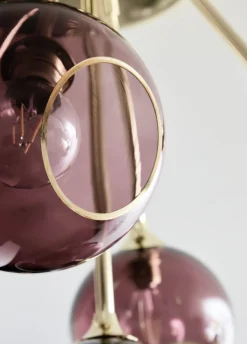 Kjøkkenbelysning Tak|Takpendler>Design by Us Ballroom Molecule taklampe - messing base/rosa glass Messing / Rosa