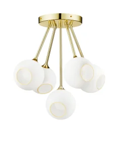 Kjøkkenbelysning Tak|Takpendler>Design by Us Ballroom Molecule taklampe - messing base/hvitt glass Messing / Hvit