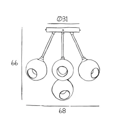 Kjøkkenbelysning Tak|Takpendler>Design by Us Ballroom Molecule taklampe - messing base/hvitt glass Messing / Hvit