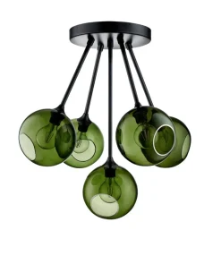 Kjøkkenbelysning Tak|Takpendler>Design by Us Ballroom Molecule taklampe - svart base/grønn glass Svart / Grønn