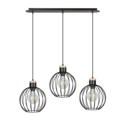 Kjøkkenbelysning Tak|Takpendler>Emibig Barbado takpendel 3 lys - Svart/Trefarget Svart / Tre