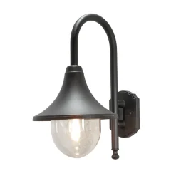 Utelamper - Klassiske Vegglamper>Konstsmide Bari vegglampe ned - Svart