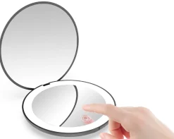 Sminkespeil Med Lys>NorDesign Beauty Hand oppladbart sminkespeil med lys - Svart