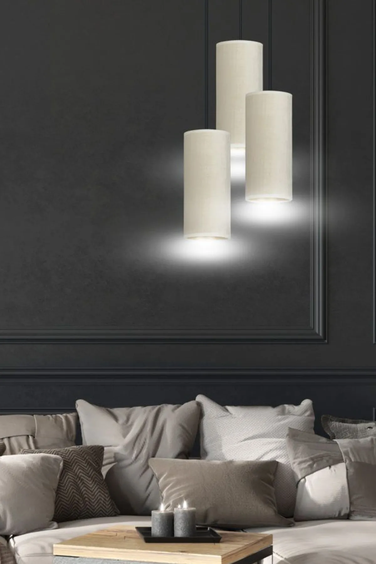 Kjøkkenbelysning Tak|Takpendler>Emibig Bente rondell takpendel 3 lys - Hvit