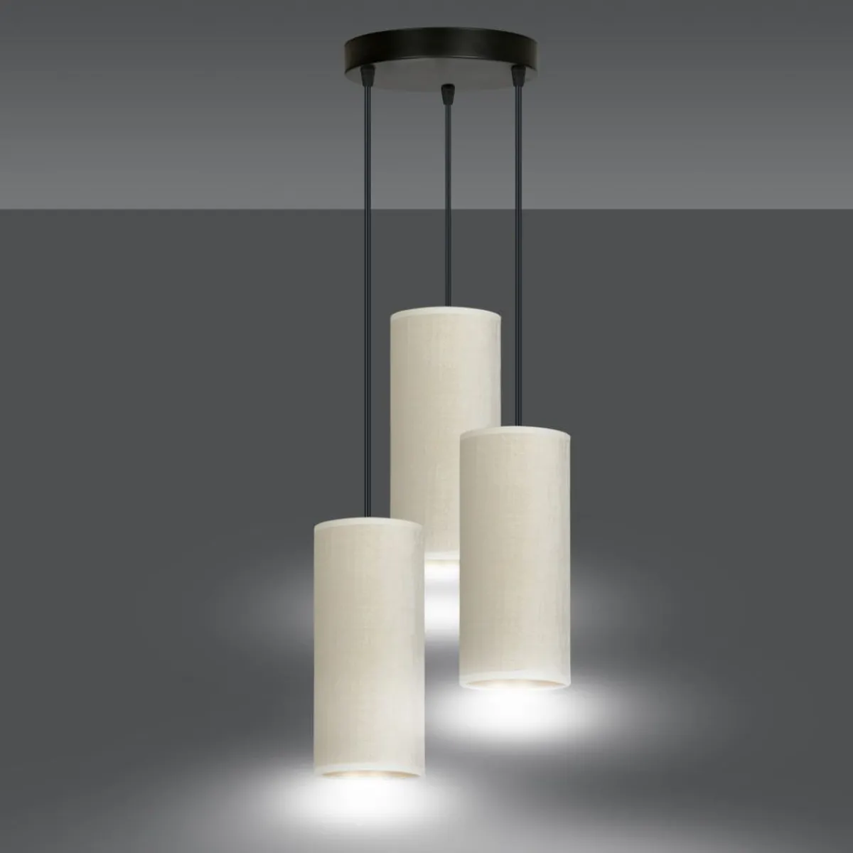 Kjøkkenbelysning Tak|Takpendler>Emibig Bente rondell takpendel 3 lys - Hvit