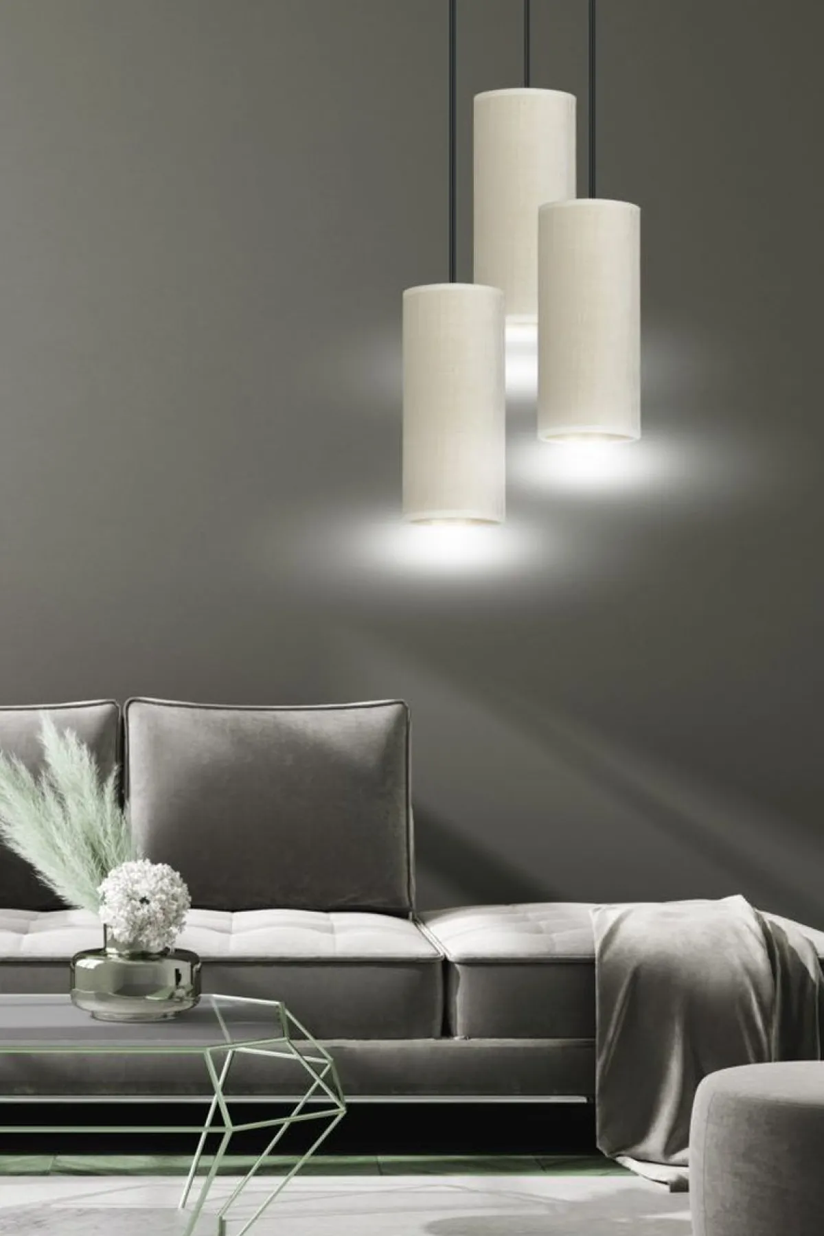 Kjøkkenbelysning Tak|Takpendler>Emibig Bente rondell takpendel 3 lys - Hvit