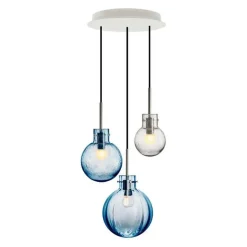 Kjøkkenbelysning Tak|Takpendler>Hadeland Glassverk Bølge Krystallkuler 3 stk - Hvit Baldakin Hvit / Flerfarget