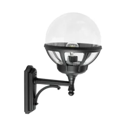Lightup-Pris|Utelamper - Klassiske Vegglamper>Norlys Bologna 360 - /Klar kuppel Svart