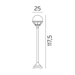 Lightup-Pris|Lyktestolper>Norlys Bologna blomsterstolpe 314 - Svart