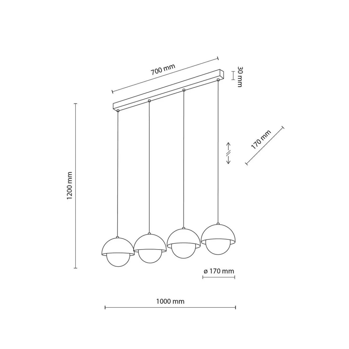 Kjøkkenbelysning Tak|Takpendler>TK Lighting Bono takpendel 4-lys