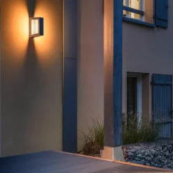 Utelamper Med Opp/Ned Lys>Slv Bookat vegglampe utendørs 15W 3000/4000 Kelvin IP65 Antrasitt