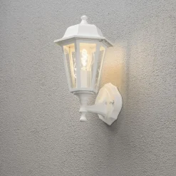 Utelamper - Veggskjold / Plafond>Konstsmide Budget vegglampe utendørs opp - Matt Hvit