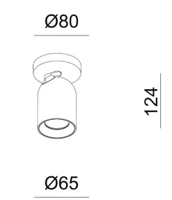 Kjøkkenbelysning Tak>NorDesign Bullet K1 tak/veggspot GU10 - Hvit