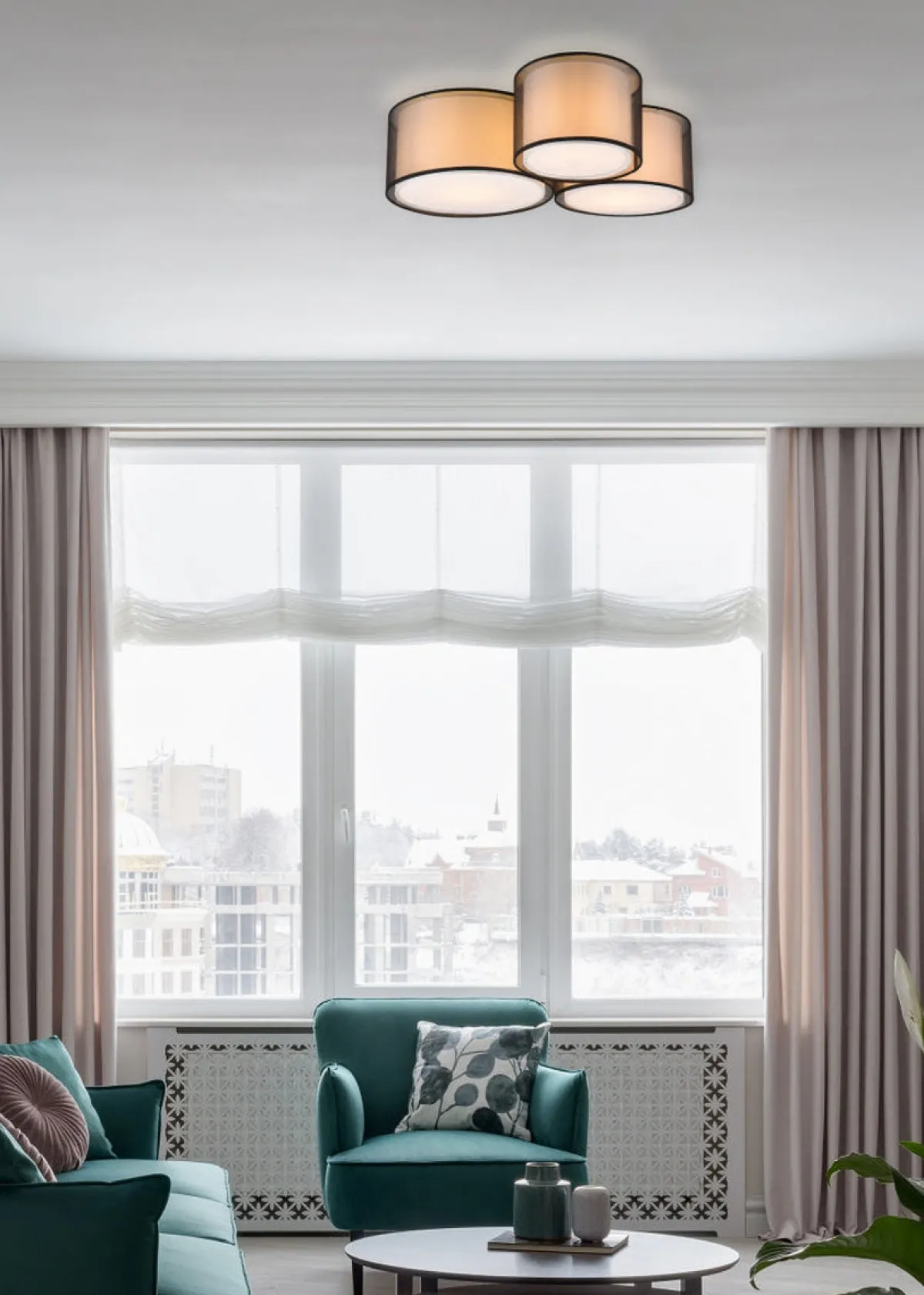 Kjøkkenbelysning Tak|Taklamper / Takplafonder>Trio Lighting Burton taklampe 3 lys - Svart