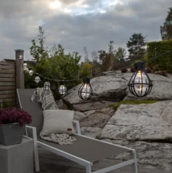 Lysslynger|Lysslynger>Star Trading Cage lysslynge utendørs med 8 lys IP44 - Svart