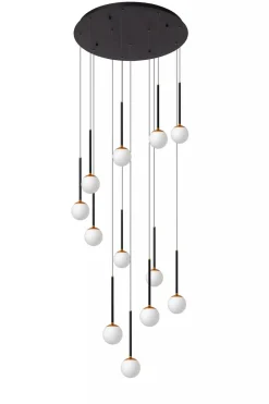 Kjøkkenbelysning Tak|Takpendler>Lucide Calina takpendel 12 x 7,7W 2560 Kelvin - Dimbar Svart / Hvit