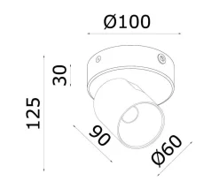 Kjøkkenbelysning Tak|Spotter & Skinner>NorDesign Calvi K1 takspott 8W 2700 Kelvin - Dimbar Svart