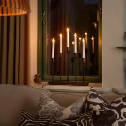 Adventsstaker>Konstsmide Campden adventstake 5 armet Valnøtt